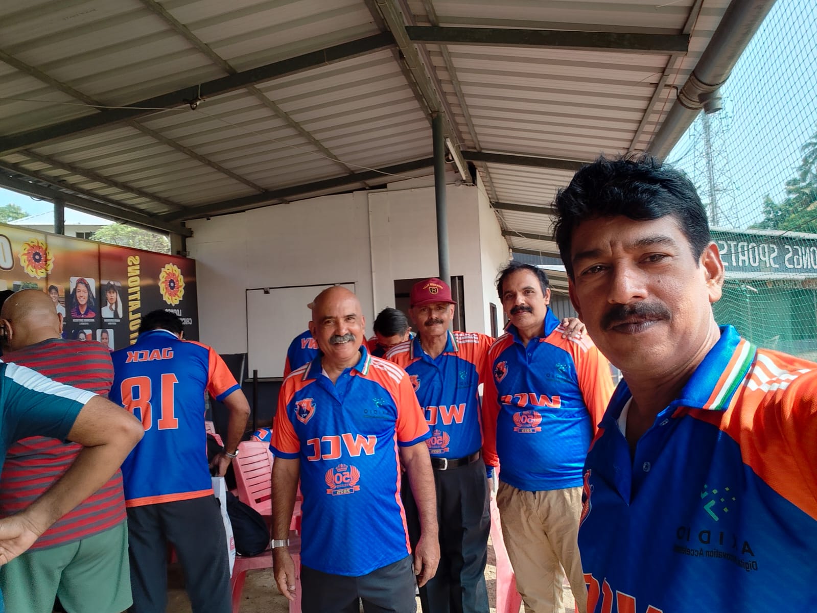 WCC team gathering in cricket colours